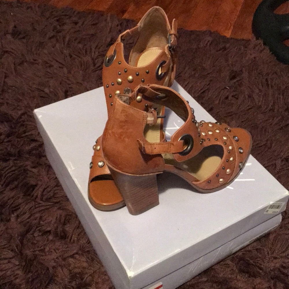 Women’s leather studded heels